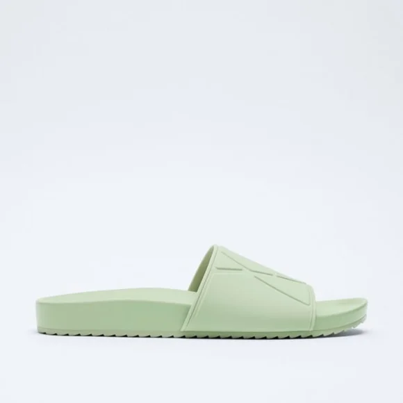 NWT ZARA LOW HEEL SANDALS MINT GREEN - Picture 7 of 8